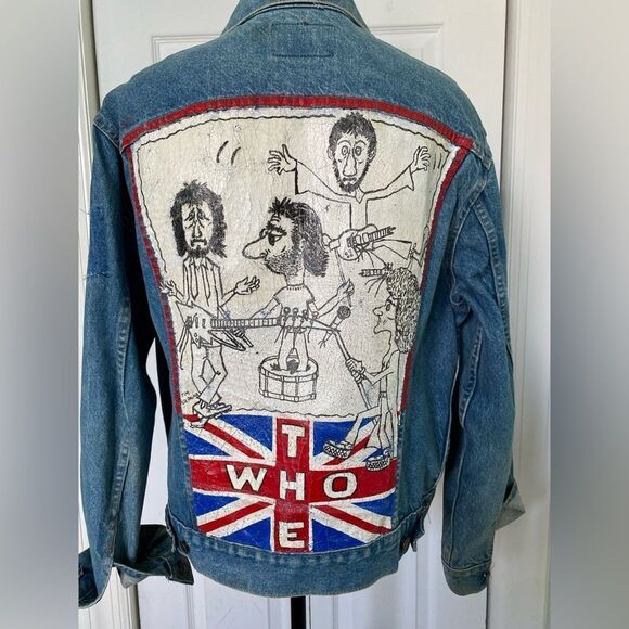 Levi's Other - 1990s/80s Levi’s Jean Jacket with Hand painted WHO Band Album Cover